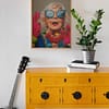elegant retro wall art cheerful lady