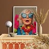 elegant retro wall art cheerful lady
