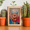 elegant retro wall art cheerful lady