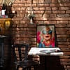 elegant retro wall art cheerful lady