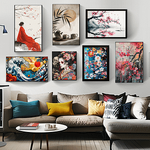 23-Piece Wall Art Bundles: Vibrant Murakami & Kusama Inspired Prints and Triptychs