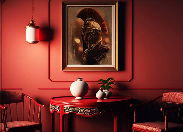 Printable Wall Decor: Bold and Vibrant Gladiator Portrait