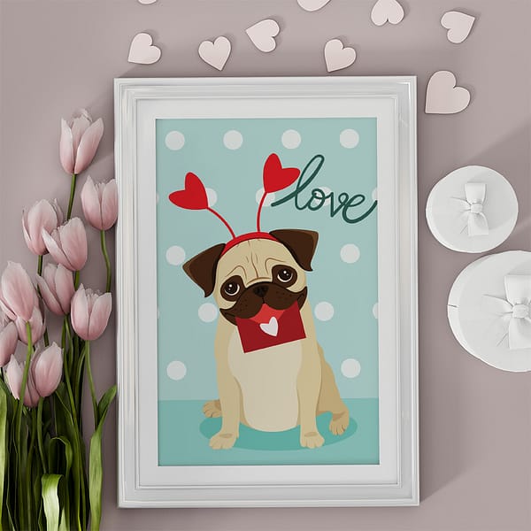 Happy Valentine's Day: Heartfelt Puppies-table