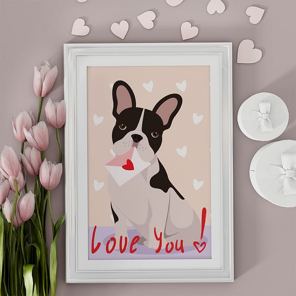 Happy Valentine's Day: Heartfelt Puppies-with-tulips