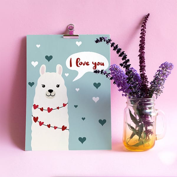 Valentine's Day Art: Love-Filled Llama - Image 7