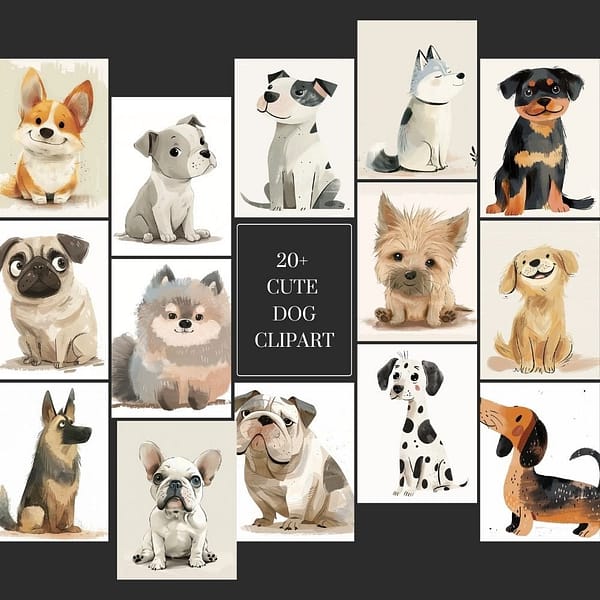 20 Adorable Dog Clipart Images