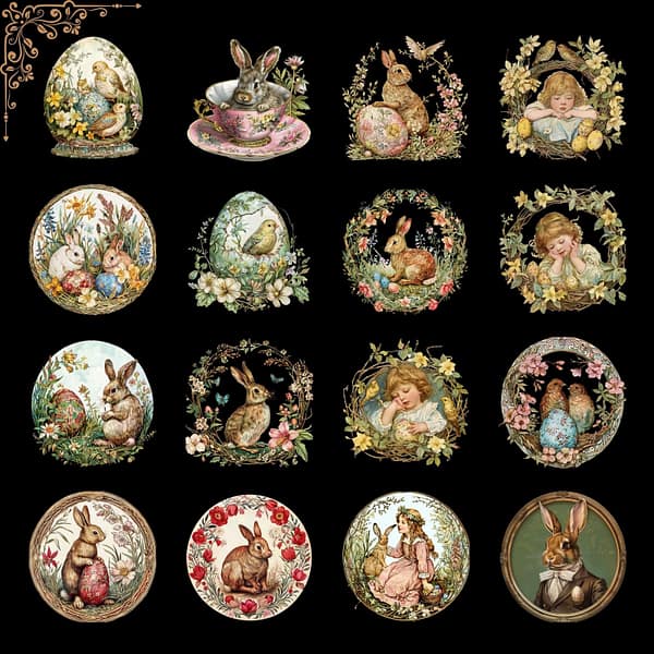 20 Victorian Clipart Collection: Elegant Easter Delights - Image 2