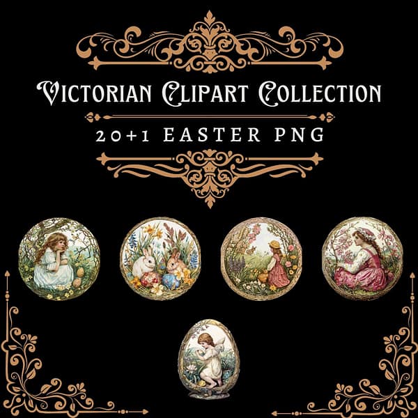 20 Victorian Clipart Collection: Elegant Easter Delights - Image 3