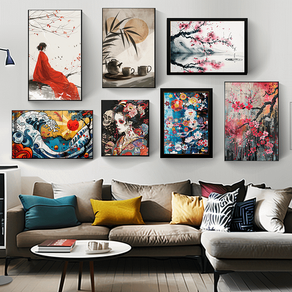 23-Piece Wall Art Bundles: Vibrant Murakami & Kusama Inspired Prints and Triptychs