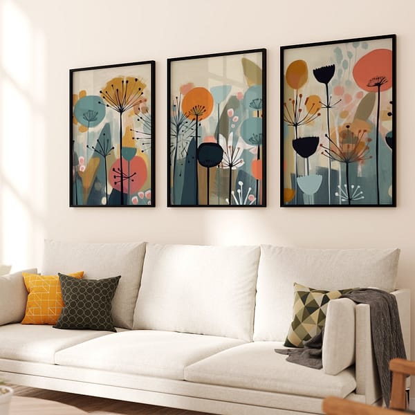 23-Piece Wall Art Bundles: Vibrant Murakami & Kusama Inspired Prints and Triptychs