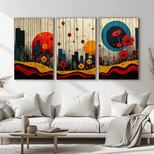 23-Piece Wall Art Bundles: Vibrant Murakami & Kusama Inspired Prints and Triptychs