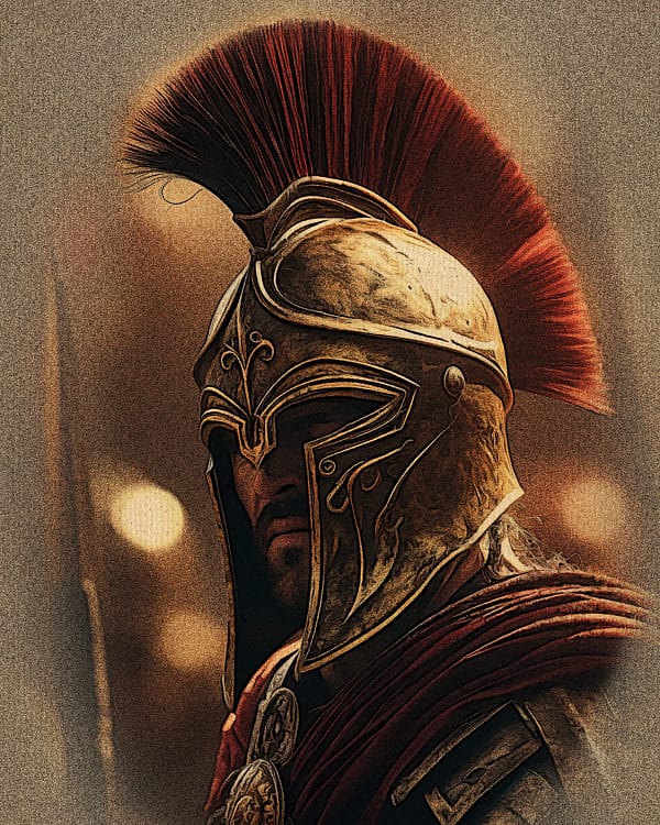 Printable Wall Decor: Bold and Vibrant Gladiator Portrait